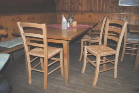 Sedia ristorante in legno con sedile in paglia RICARDO RS