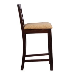 Sgabello altezza 62 cm in legno con sedile imbottito BIANCA
