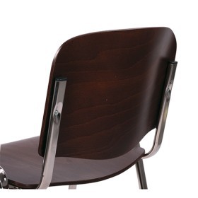 Sedia da conferenza con sedile e schienale in legno ISO WOOD wenge
