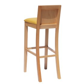 Sgabello in legno massello con sedile imbottito RELA- LH
