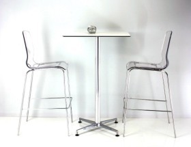 Base​ tavolo alto VISION Alluminio verniciato bianco
