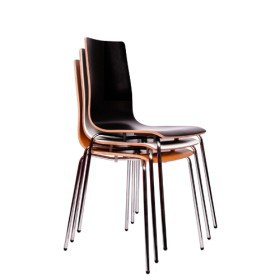 Sedia impilabile con scocca in legno bianca KENT