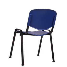 Sedia conferenza con sedile e schienale in plastica blu ISO P