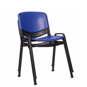 Sedia conferenza con sedile e schienale in plastica nero ISO P