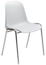 Sedia da conferenza monoscocca in plastica grigio scuro ELENA