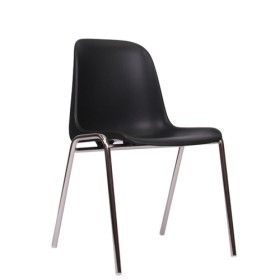 Sedia da conferenza monoscocca in plastica grigio scuro ELENA