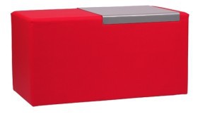 Ripiano per pouf in acciaio satinato TRAY IX