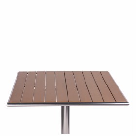 Tavolo bar da esterno in alluminio e piano listellare RONNY 