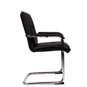 Sedia in pelle a slitta -poltroncina con braccioli imbottiti MARA