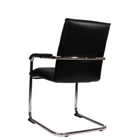 Sedia in pelle a slitta -poltroncina con braccioli imbottiti MARA