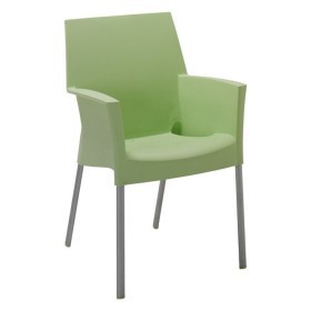 Sedia impilabile monoscocca con gambe alluminio GILDA