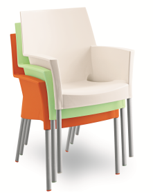 Sedia impilabile con gambe Alluminio GILDA