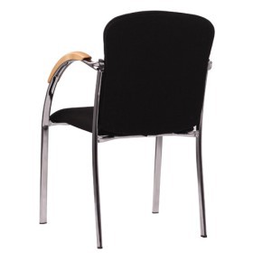 Sedia visitatore con braccioli ricoperti in faggio CLINT