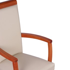 Sedia in legno imbottita con braccioli LINDA AE