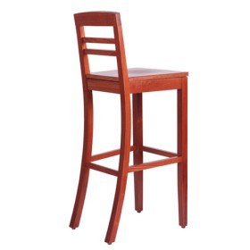 Sgabello alto da bar in legno BIANCA