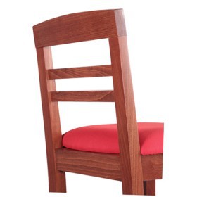 Sgabello alto in legno con sedile imbottito BIANCA P