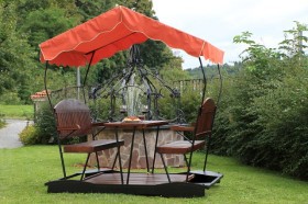 SWINGEAT TEAK - Outdoor-Sitzgruppe mit Schaukel-Wiege-Funktion