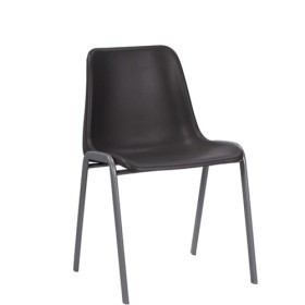 Sedia monoscocca in plastica blu PAOLO fusto grigio