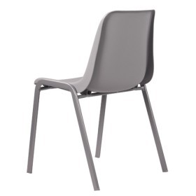 Sedia monoscocca in plastica antracite PAOLO fusto grigio