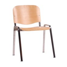 Sedia da conferenza con sedile e schienale in legno ISO WOOD faggio