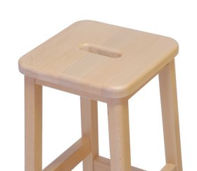 Sgabello multiuso in legno ,sedile con maniglia FIDO