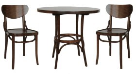 Tavolo bistrò legno curvato e piano impiallacciato CLASSICO tondo 80 cm