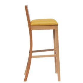 Sgabello in legno massello con sedile imbottito RELA- LH
