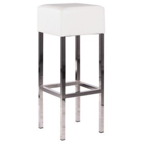 Sgabello alto in metallo quadro cromato MANDO