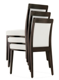 Sedia ristorante impilabile con profili in massello OPERA ST 