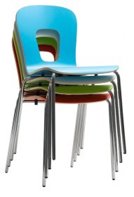 Sedia impilabile moderna con scocca in legno JULIA HPL