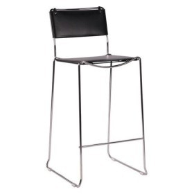 Sgabello alto impilabile in tondino d'acciaio cromato RODI