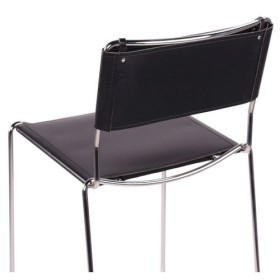 Sgabello alto impilabile in tondino d'acciaio cromato RODI