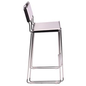 Sgabello alto impilabile in tondino d'acciaio cromato RODI