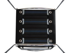 Sgabello alto impilabile in tondino d'acciaio cromato RODI