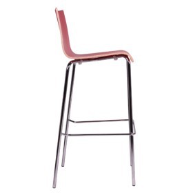 Sgabello alto impilabile con sedile in HPL, ROMAN