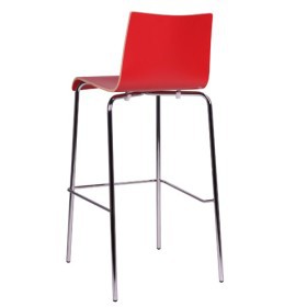 Sgabello alto impilabile con sedile in HPL, ROMAN