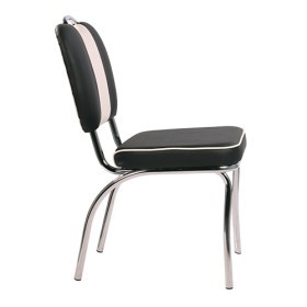 Sedia in metallo cromato ed imbottitura in stile Bel-Air retrò PAUL
