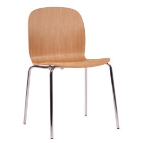 Sedia impilabile con scocca in legno multistrato DAVID