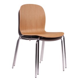 Sedia impilabile con scocca in legno multistrato DAVID