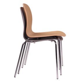 Sedia impilabile con scocca in legno multistrato DAVID
