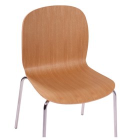 Sedia impilabile con scocca in legno multistrato DAVID