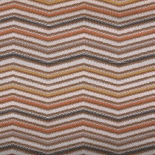 Stoffa a strisce zig-zag LINN05 beige-marrone