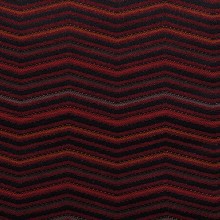 Stoffa a strisce zig-zag LINN09 rossovino-grigio