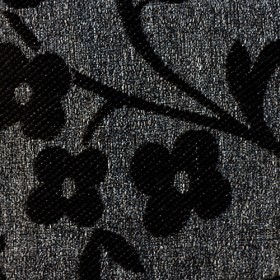 Stoffa con motivo a fiori AKR88 grigio-nero