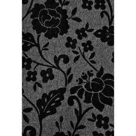 Stoffa con motivo a fiori AKR88 grigio-nero
