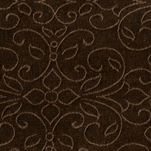 Stoffa con design a foglie VAL40 marrone