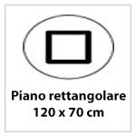 Dimensione piano 120x70cm