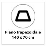 Dimensione piano trapez 140x70cm