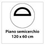 Dimensione piano semicerchio 120x60cm