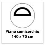 Dimensione piano semicerchio 140x70cm